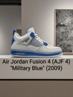 Air Jordan Retro 4 Fusion (AJF 4) "Military Blue" (2009) Mens 11.5 EUC